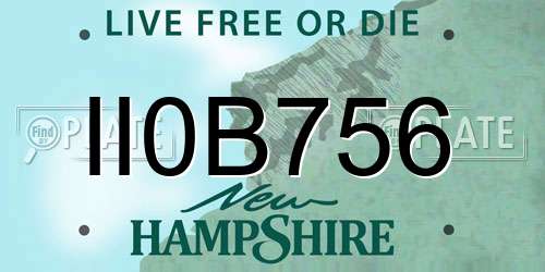 II0B756 New Hampshire License Plate