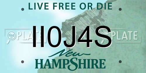 II0J4S New Hampshire License Plate