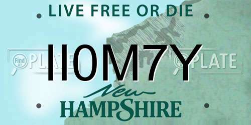 II0M7Y New Hampshire License Plate