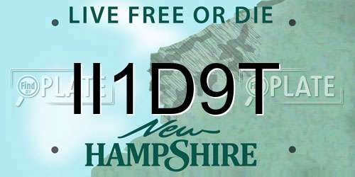 II1D9T New Hampshire License Plate