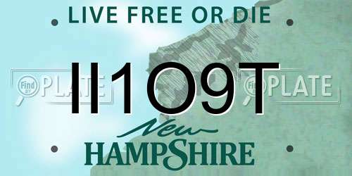 II1O9T New Hampshire License Plate