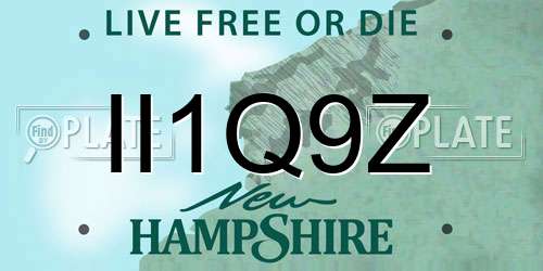 II1Q9Z New Hampshire License Plate