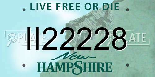 II22228 New Hampshire License Plate