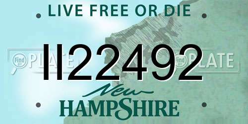 II22492 New Hampshire License Plate