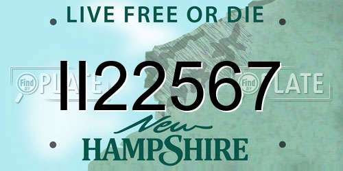 II22567 New Hampshire License Plate