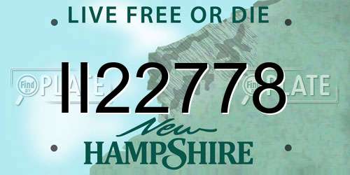 II22778 New Hampshire License Plate