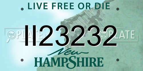 II23232 New Hampshire License Plate