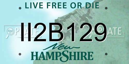 II2B129 New Hampshire License Plate