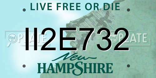 II2E732 New Hampshire License Plate