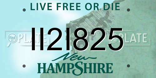 II2I825 New Hampshire License Plate