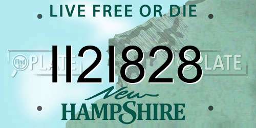 II2I828 New Hampshire License Plate