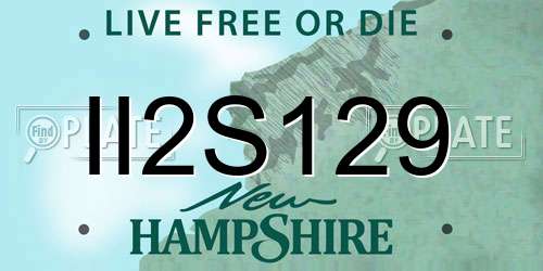 II2S129 New Hampshire License Plate