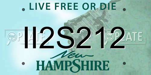 II2S212 New Hampshire License Plate