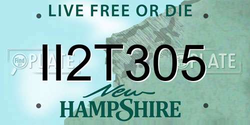 II2T305 New Hampshire License Plate