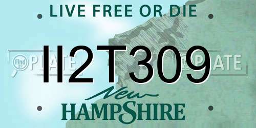 II2T309 New Hampshire License Plate