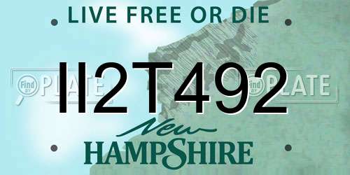 II2T492 New Hampshire License Plate
