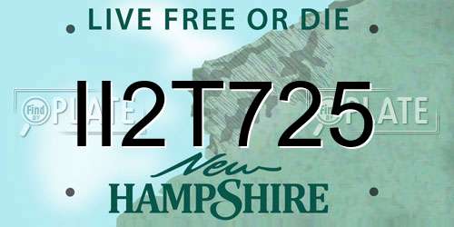 II2T725 New Hampshire License Plate