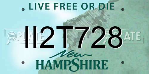II2T728 New Hampshire License Plate