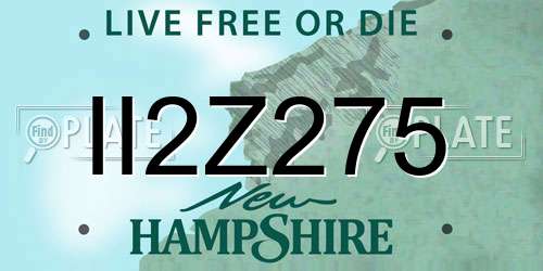 II2Z275 New Hampshire License Plate