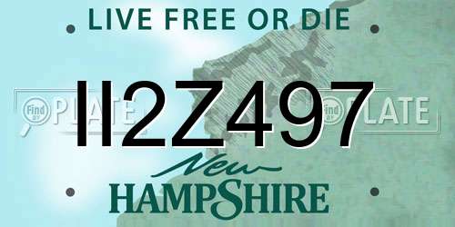 II2Z497 New Hampshire License Plate