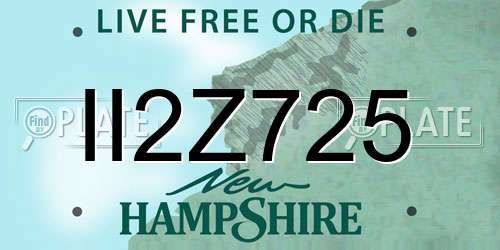 II2Z725 New Hampshire License Plate