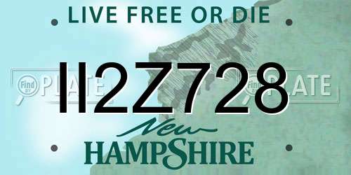 II2Z728 New Hampshire License Plate