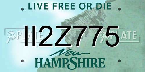 II2Z775 New Hampshire License Plate
