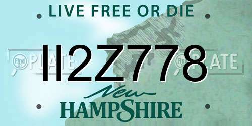II2Z778 New Hampshire License Plate