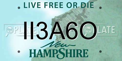 II3A6O New Hampshire License Plate