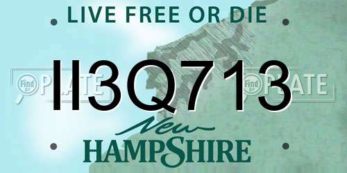 II3Q713 New Hampshire License Plate