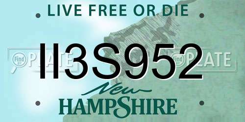 II3S952 New Hampshire License Plate