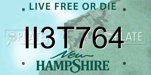 II3T764 New Hampshire License Plate