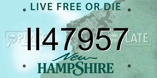 II47957 New Hampshire License Plate