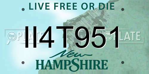 II4T951 New Hampshire License Plate
