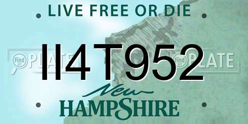 II4T952 New Hampshire License Plate