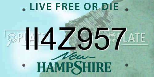 II4Z957 New Hampshire License Plate