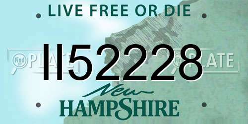 II52228 New Hampshire License Plate
