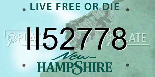 II52778 New Hampshire License Plate