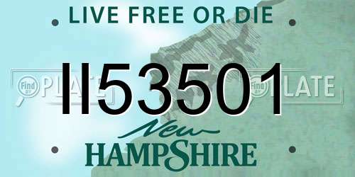 II53501 New Hampshire License Plate