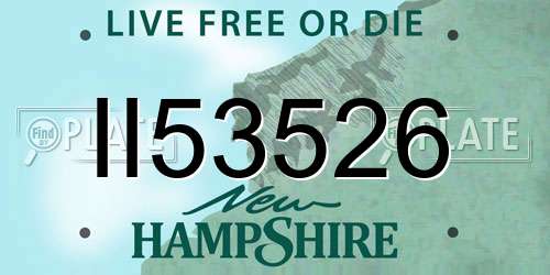 II53526 New Hampshire License Plate