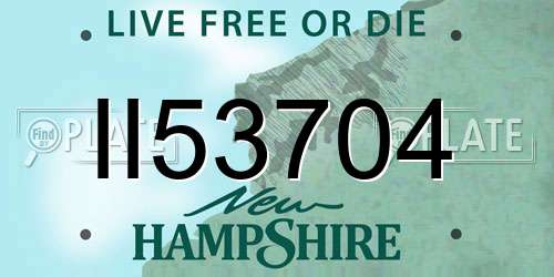 II53704 New Hampshire License Plate