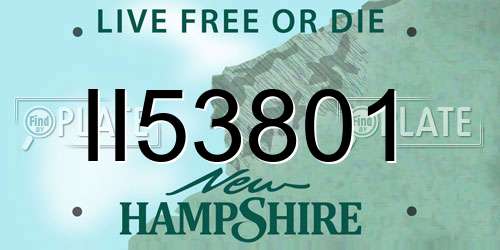 II53801 New Hampshire License Plate