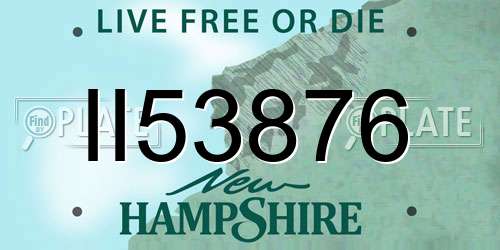 II53876 New Hampshire License Plate