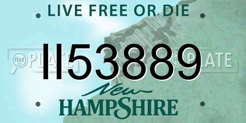 II53889 New Hampshire License Plate