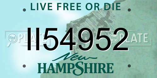 II54952 New Hampshire License Plate