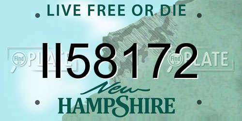 II58172 New Hampshire License Plate