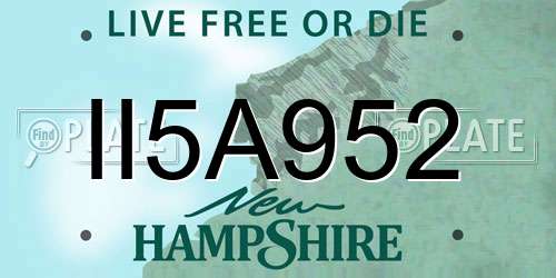 II5A952 New Hampshire License Plate