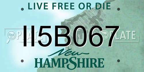 II5B067 New Hampshire License Plate