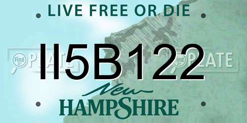 II5B122 New Hampshire License Plate