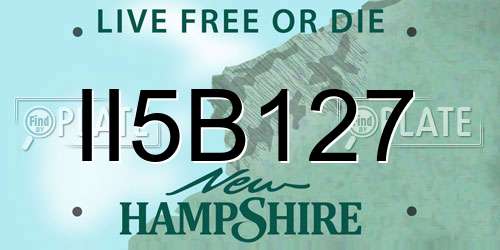II5B127 New Hampshire License Plate